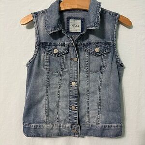 Mudd Denim Vest Light Wash Shorter Length Western Size Small Preowned GUC